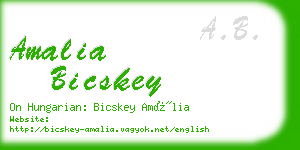 amalia bicskey business card